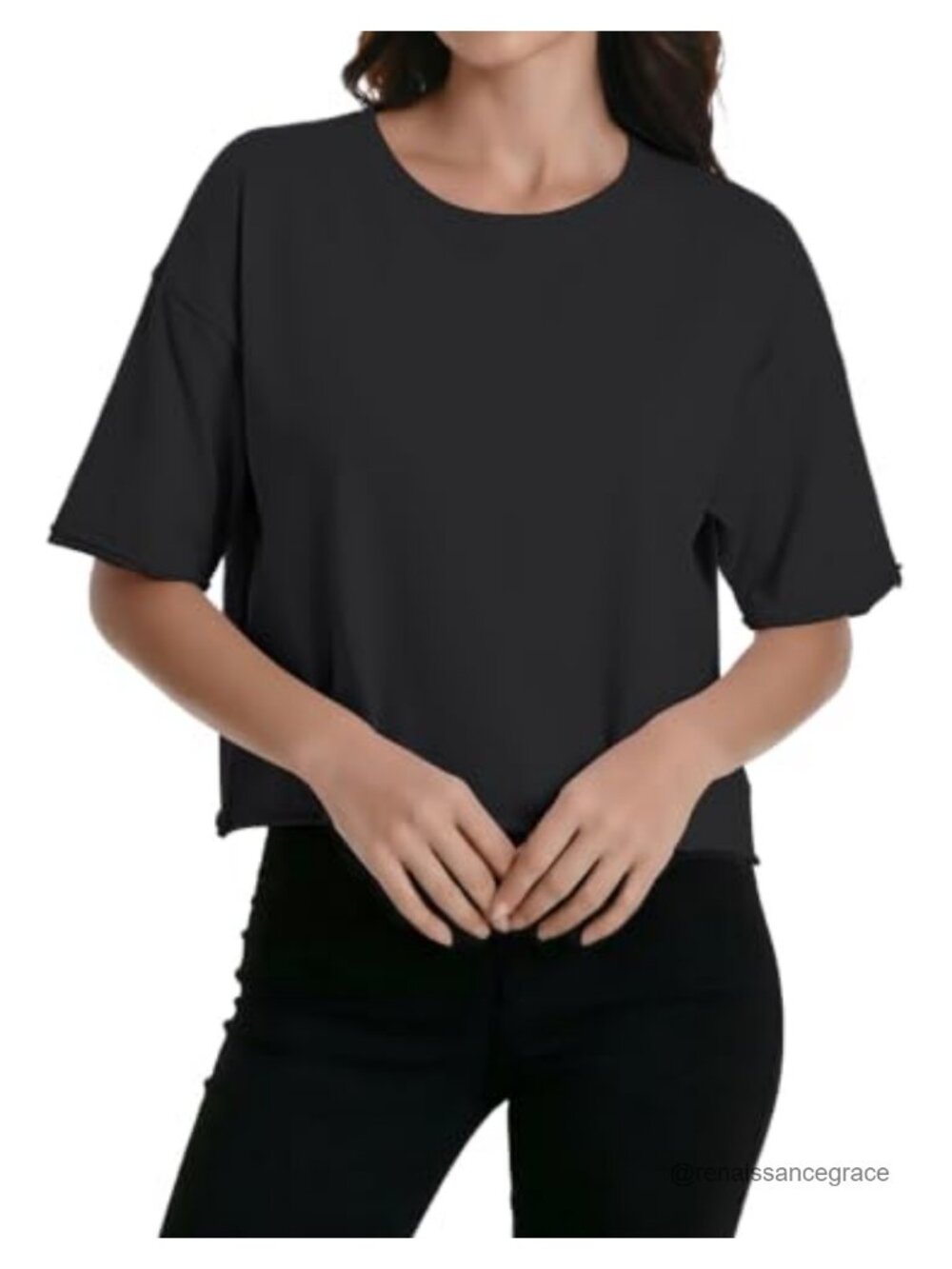 Womens Cotton Blend Crop Top Short Sleeve Yoga Running Athletic T-Shirt